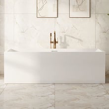 Albany Gloss White Rectangular Acrylic Freestanding Bath with Overflow